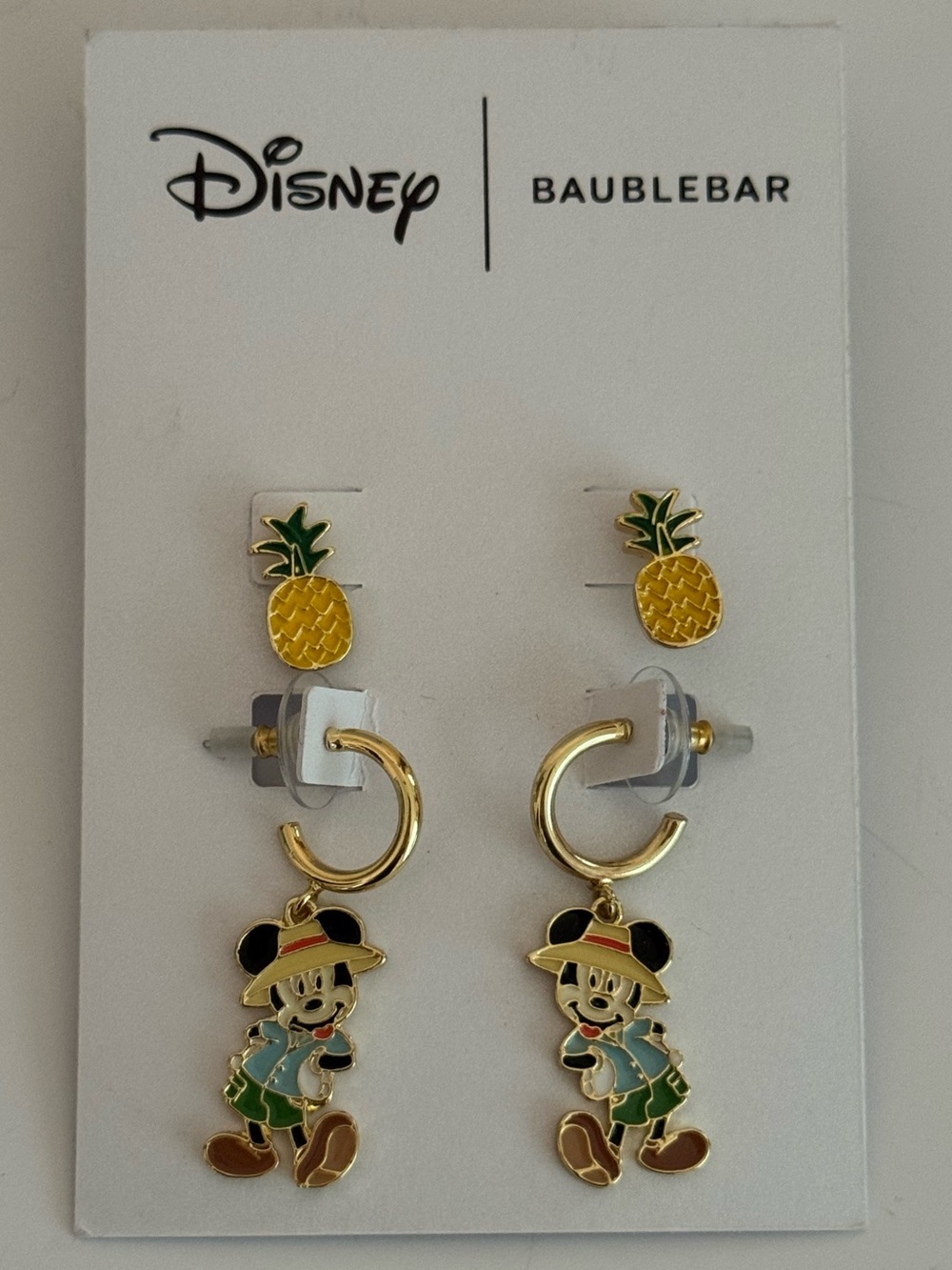 BaubleBar x Disney 2-Pack Mickey Mouse Drop & Pineapple Stud Earrings